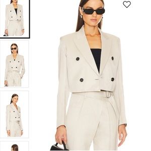 Helmut Lang Linen Cropped Blazer